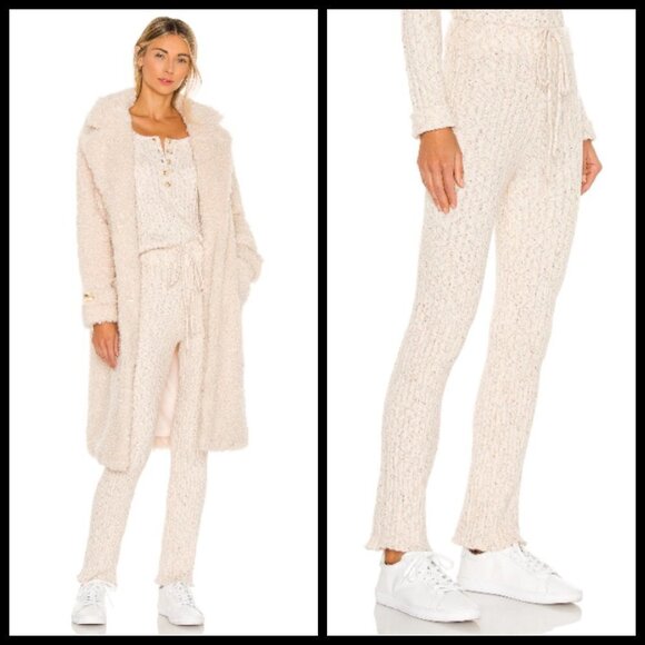 💕HEARTLOOM💕 Nikita Pant Oat Ribbed Soft & Cozy Wide Leg Sweatpants M NWT - Picture 2 of 14